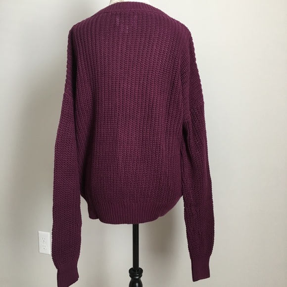 HTF PINK Victoria’s Secret Heritage Oversized V-Neck Sweater Top NWT - Picture 6 of 8